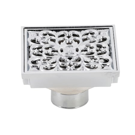 Kingston Brass BSF9771C Watercourse Scroll 4" Square Grid Shower Drain, Chrome BSF9771C